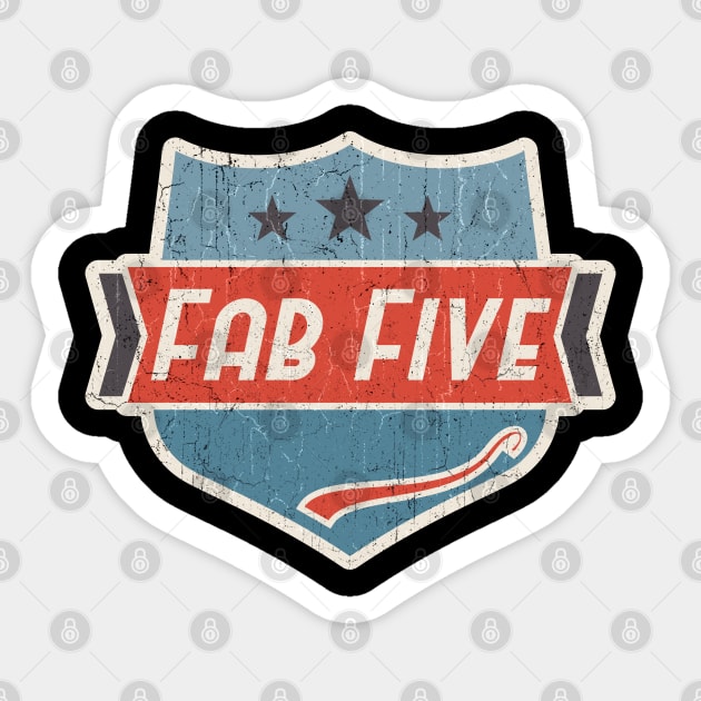 Fab five vintage art Sticker by KOKOS PAPA